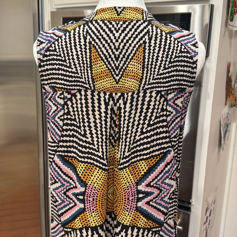 Mara Hoffman - Geometric Patterned Sunrise Sleeveless Shirtdress - Size: Small - Picture 7 of 8